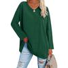 V-ausschnitt Langarm T-shirt Casual Tops Lose Baumwolle Hemd 2022 Frauen Einfarbig Weibliche Kleidung Blusas Ropa Mujer 23464