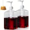 Syrup Dispenser for Coffee Bar Plastic Syrup Bottle, Dispenser Bottle with Upgraded Pump Maple Syrup and Honey Pump Bottle Scale