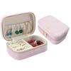Velvet Portable Jewelry Box Square Travel Jewelry Case  Earrings Storage Organizer