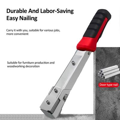 Handheld Hammer Tacker Stapler for Door Type Staples - Extra-Efficient Manual Hammer Stapler for