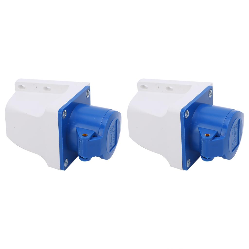 2 buc priză industrială cu 3 pini, monofazată, rezistentă la explozie, impermeabilă, 16 A, 3 găuri, 220-