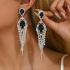 Water Droplets Full Of Diamonds, Tassel Long Earrings, High-End Zircon Stud Earrings, Fashionable Light Luxury Atmosphere, Personalized Earrings