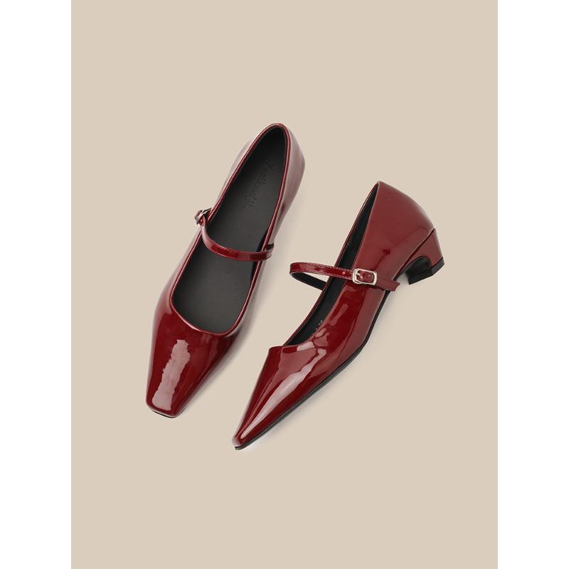 Square head middle heel Mary Jane single shoes versatile commuting word buckle women's single shoes fashion