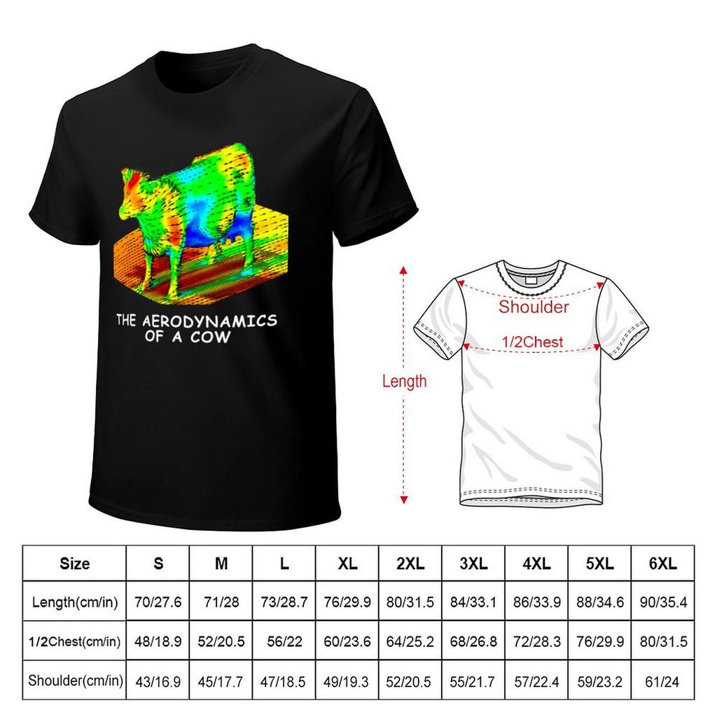 The Aerodynamics of a Cow TShirt Tees Anime Topping Street Wear Mens Clothing
