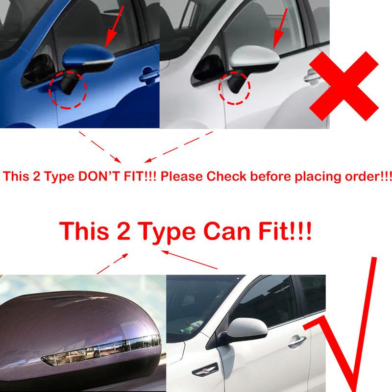 For KIA K2 2011-2016 RIO 3 2011-2017 Car Rearview Side Mirror Cover Sticker Wing Cap Exterior Door Case Trim Carbon Fiber Look