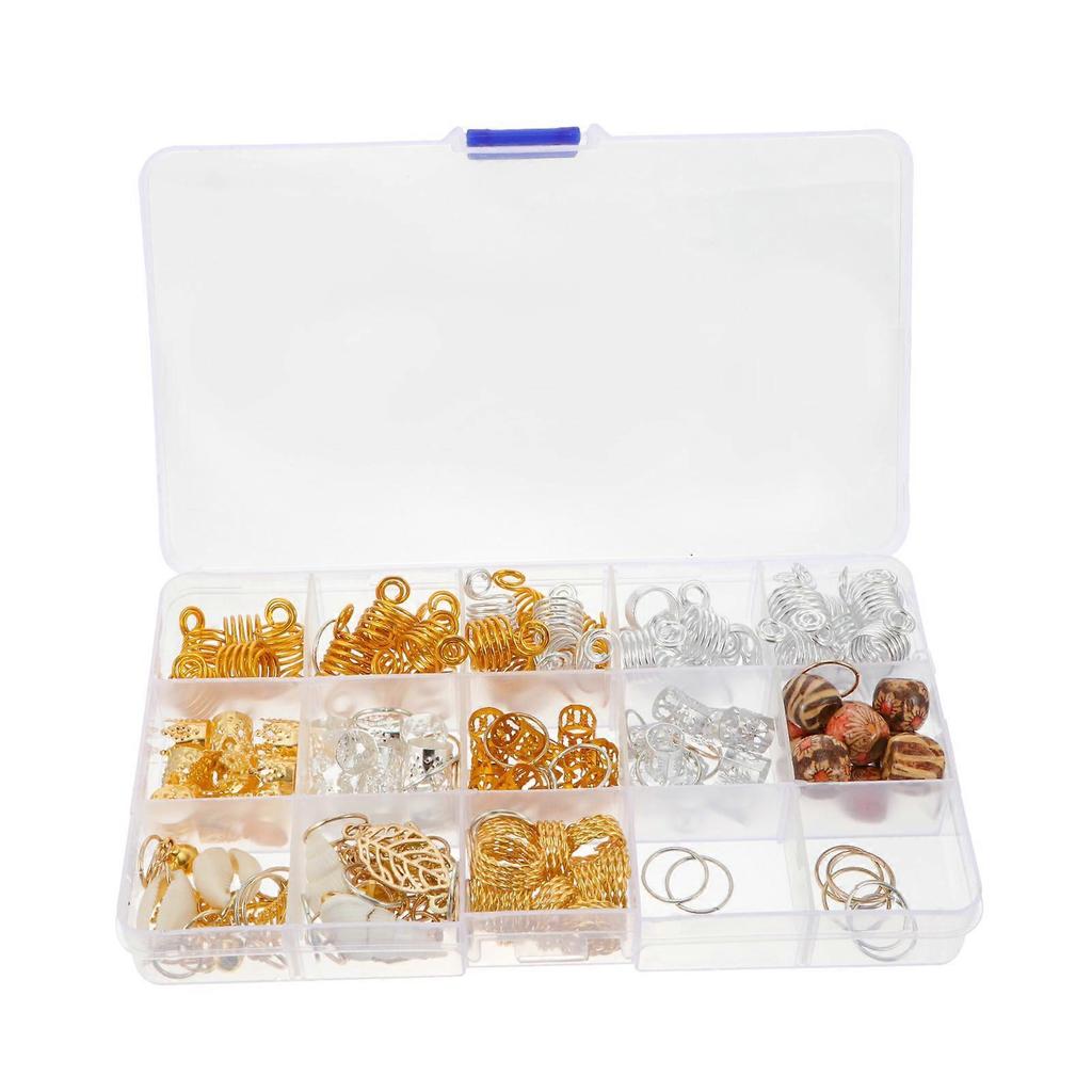 Braiding Beads Set with 158 Pieces for Hair Decoration in Assorted Colors and Adjustable Size