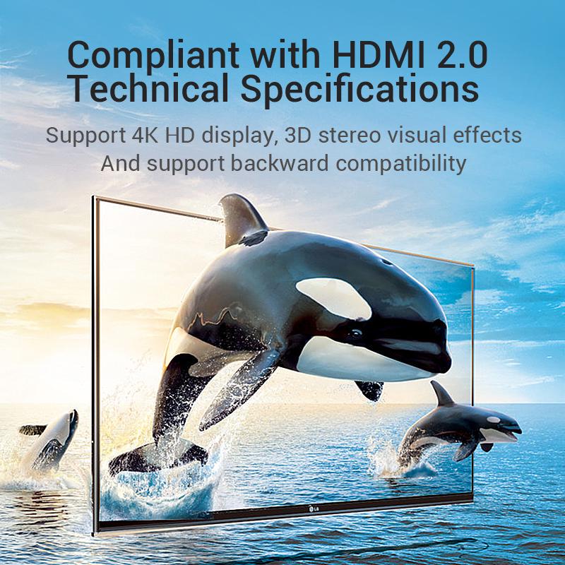 Vention HDMI-Adapter 270 90 Grad rechtwinkliger HDMI-Stecker auf HDMI-Buchse Konverter für PS4 HDTV HDMI-Kabel 4K HDMI 2.0 Extender