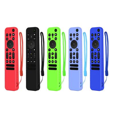 Remote Control Cover Full Coverage Shockproof Wear-resistant with Strap Silicone Remote Control Protective Case for Sony RMF-TX800U/C/P/T/900U Voice