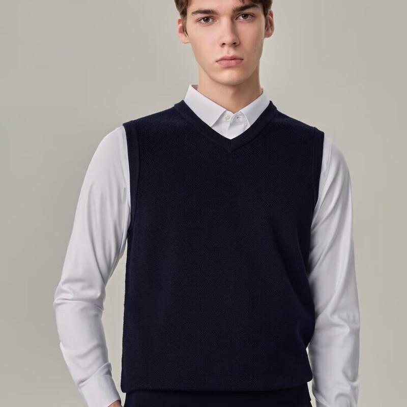 Erdos EMZ Herren Maschinenwaschbare Reine Wolle V-Ausschnitt Weste