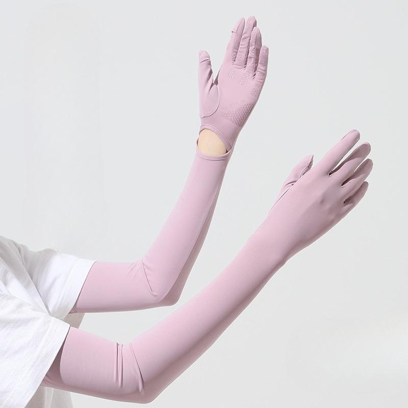 Women's Cooling Arm Sleeves - UV Protection Gloves with Ice Silk Fabric, Breathable Sunscreen Sleeve Covers for Outdoor