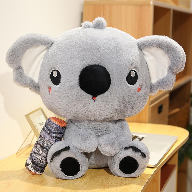 Giant Simulation Australia Koala With Wood Plush Toy Soft Pillow Stuffed Animal Koala Bear Doll Birthday Gift