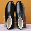Altes Peking weiches Leder dickes Haar verdickte Baumwollschuhe Herren alte Schuhe Winter Samt warme Baumwollschuhe