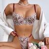 Cecilia Стильний Мереживний Квітковий Кроп-Топ на Кісточках і Комплект Бюстгальтера - Сексуальний, Зручний, Дихаючий Жіночий Одяг