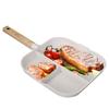 Large Nonstick Grill Pan Skillet Square 3 In1 Divided Egg Pan Breakfast Omelette Frying Pan Hamburger Steak Cooking Pan Cookware