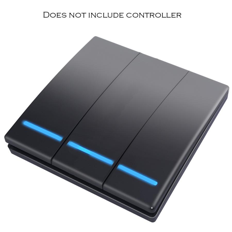 

SMATRUL WHK01 433MHZ Wireless Switch Remote Control 3 Gang Black