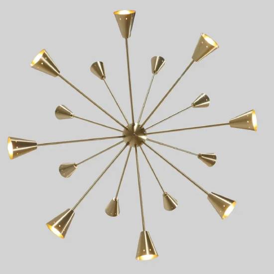 Sixteen‑Arm Sputnik Starburst Chandelier Pendant Lamp – Mid‑Century Modern Ceiling Light Fixture