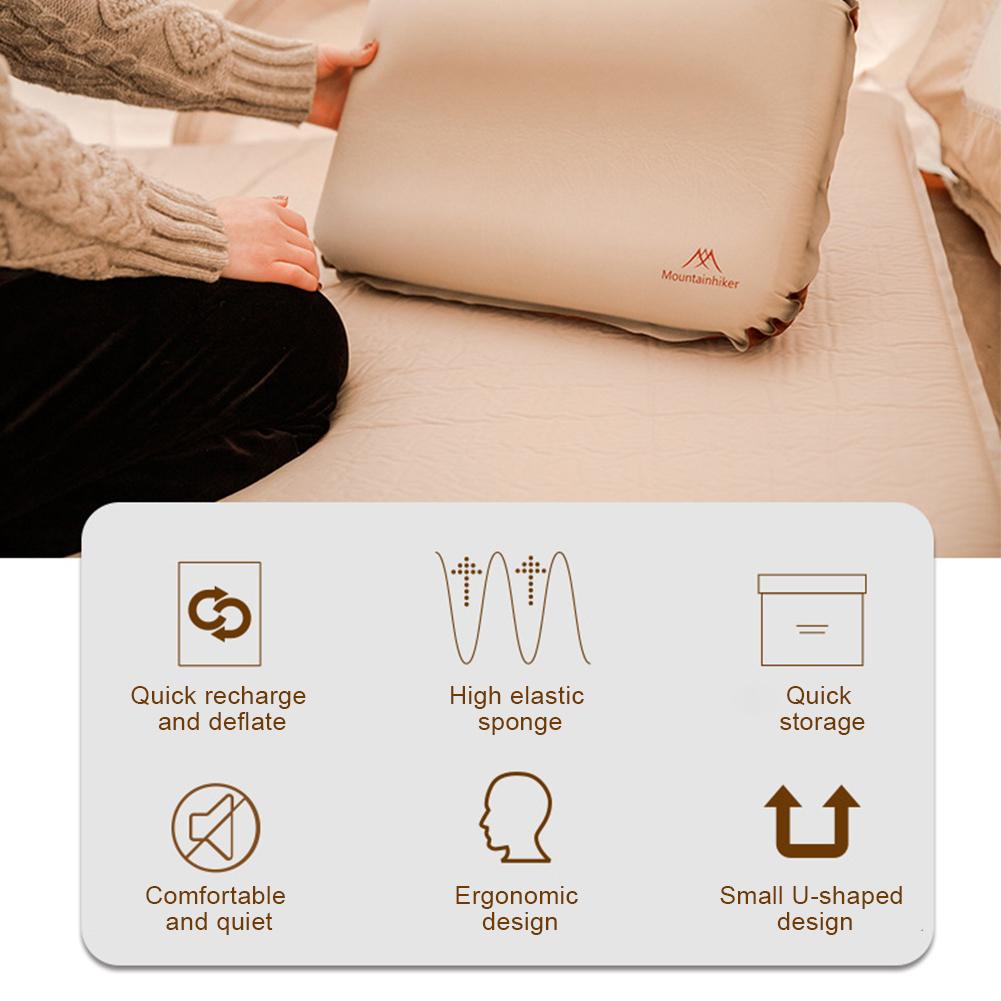 Outdoor Sleeping Pillow High Rebound Compressible Travel Pillow Neck Protect Portable Self Inflating Pillow for Outdoor Camping