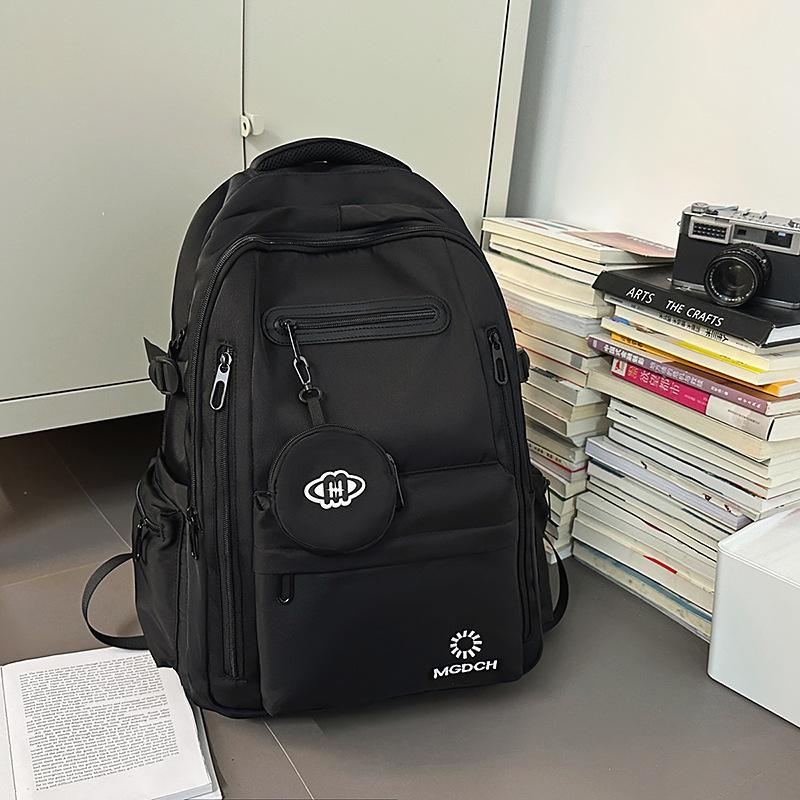 New High-value Solid Color Backpack, Couple Casual Simple and Lightweight Travel Large-capacity Backpack