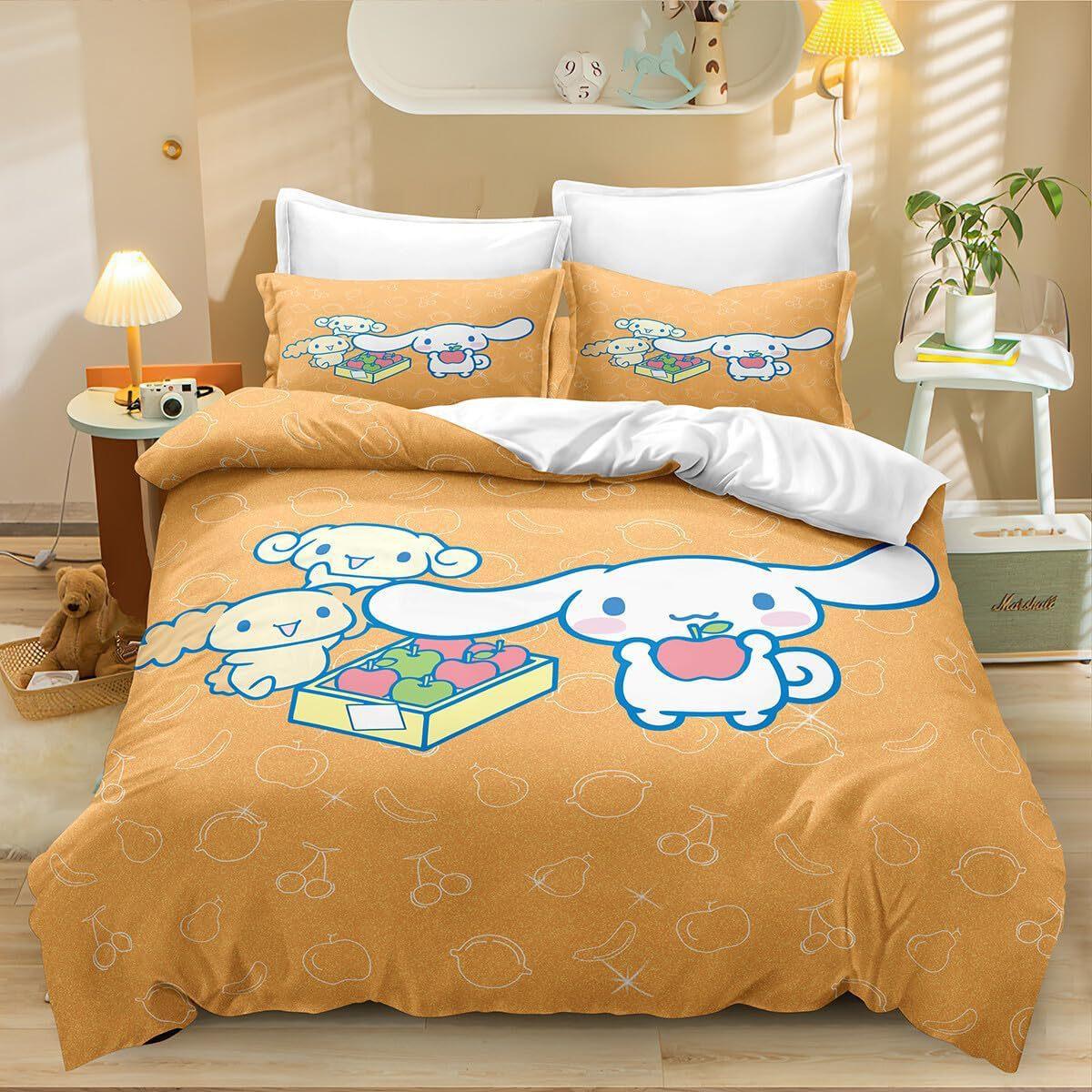 

Home Textile Three-Piece Big-Eared Dog Cartoon Digital Printing Quilt Pillowcase Bedding 90 * 200