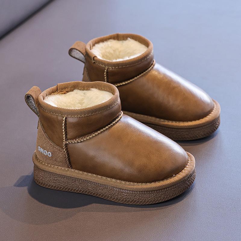 Kids Warm Fleece Lined Ankle Snow Boots Non Slip Winter Footwear For Boys And Girls