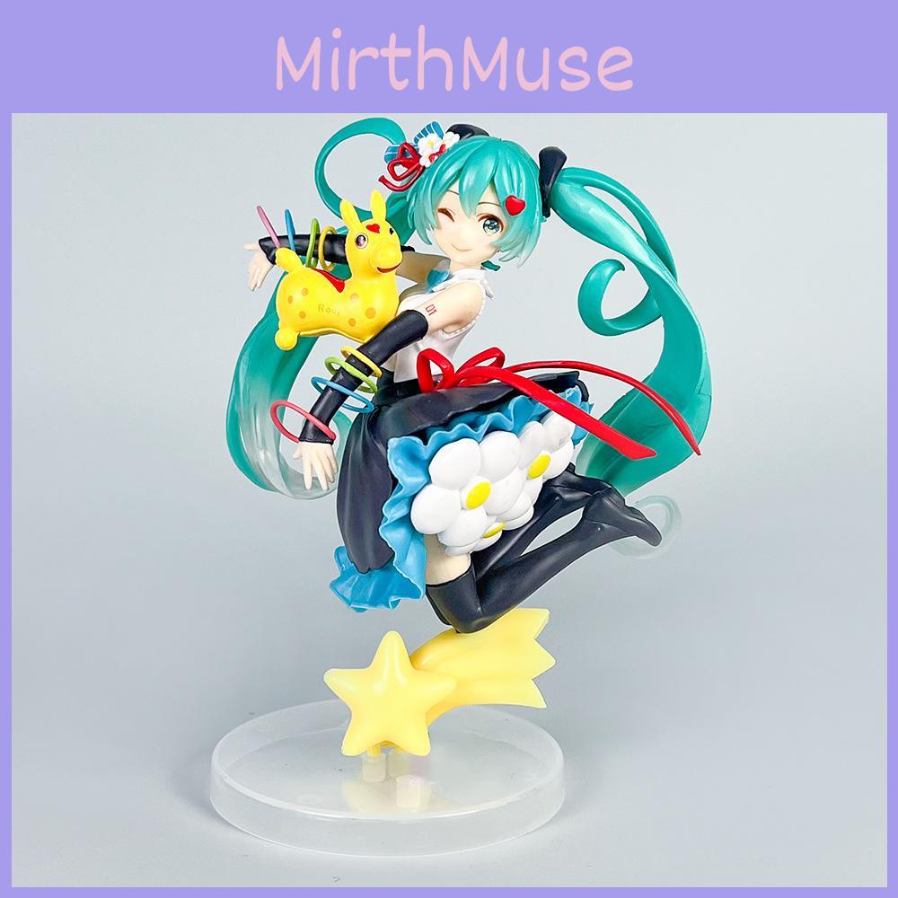 Hatsune Miku Pvc Figure With Jumping Horse Craft For Anime Fans
