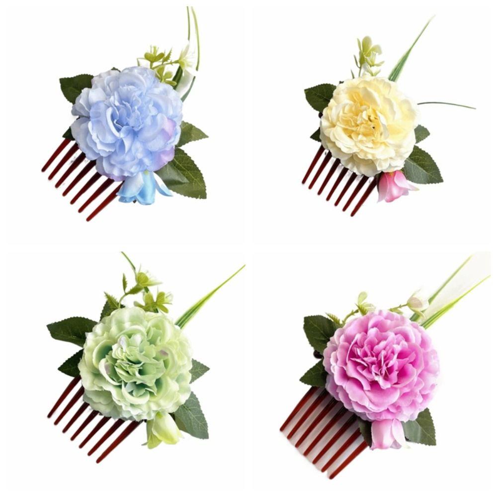 Side Clip Flower Hair Comb Bohemian Wedding Bride Accessories Water Splashing Festival