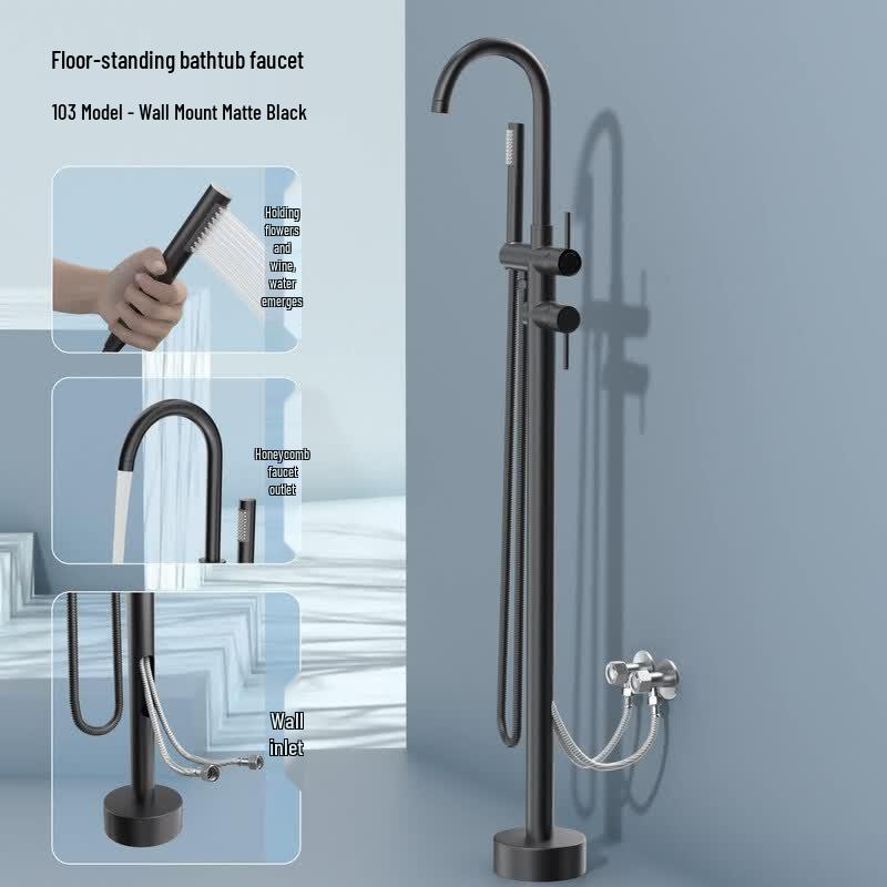 

Floor-standing Bathtub Faucet with Shower