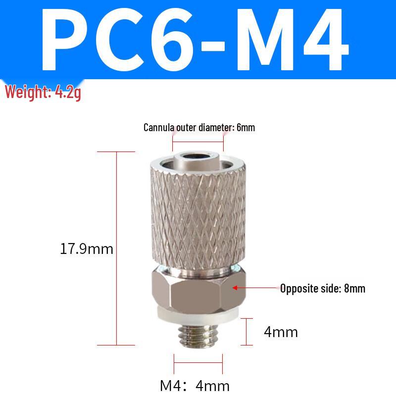 Xin Lihang Micro Quick-Twist Pneumatic Connectors, PC6-M4 (10-Pack)