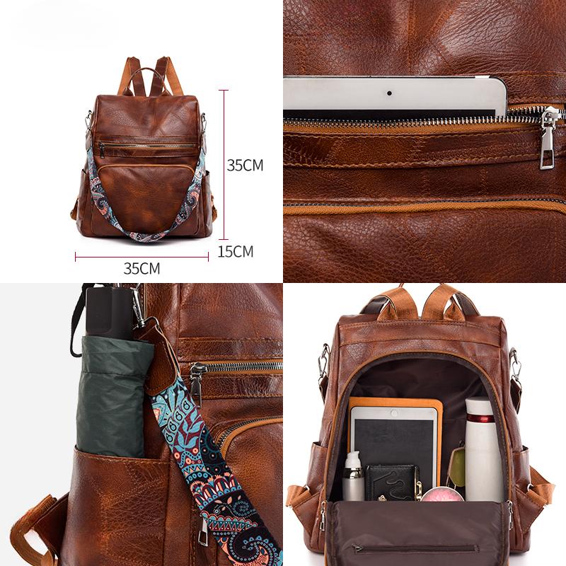 3-in-1 Women Backpacks Vintage Female Shoulder Bags Soft Leather Back Pack Ladies Travel BagPack Luxury Bag For Girls Mochila