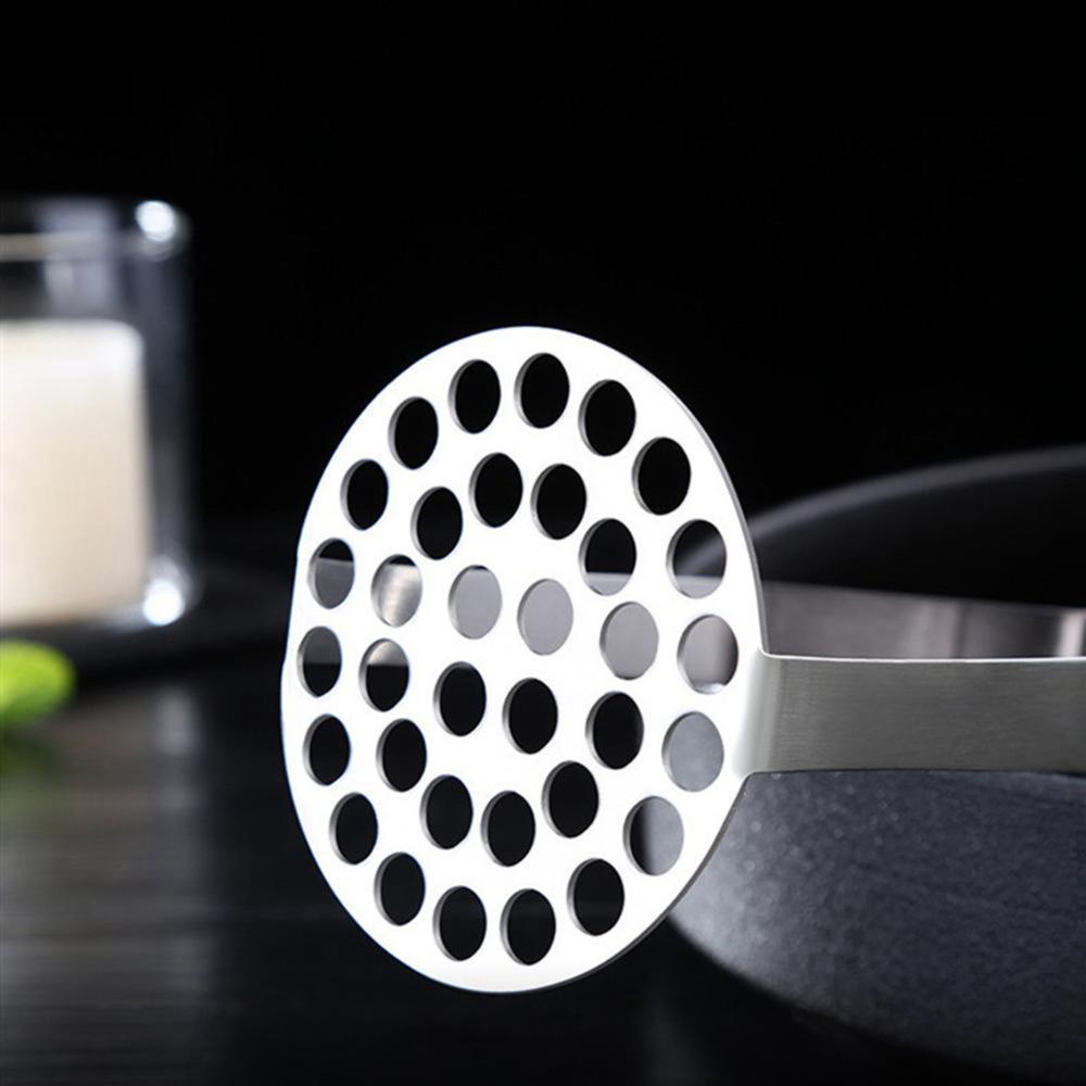 Kitchen Wooden Handle Heavy Duty Stainless Steel Cooking Tool Press Crusher Pusher Potato Masher