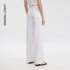 Langzi Women's White Jacquard Wide-Leg Jeans