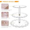 3-layer/Set Flower Shaped Cake Rack Durable Non-slip Acrylic Pastry Dessert Rack Baby Shower Wedding Birthday Party