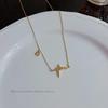 18K Gold Titanium Rhombus Clavicle Chain Necklace - Women’s Trendy Geometric Choker Pendant