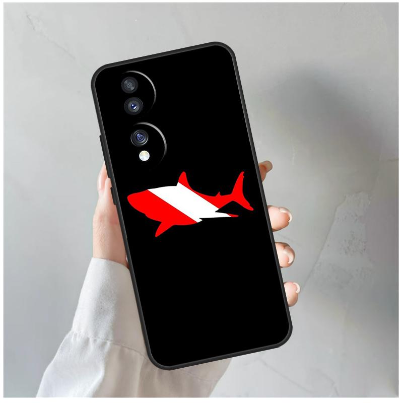 Diver Down Diving Flag For Honor Magic 8 7 6 5 Pro Case For Honor 400 200 Lite 90 70 50 X8c X8b X9a X9b X9c X9d Win