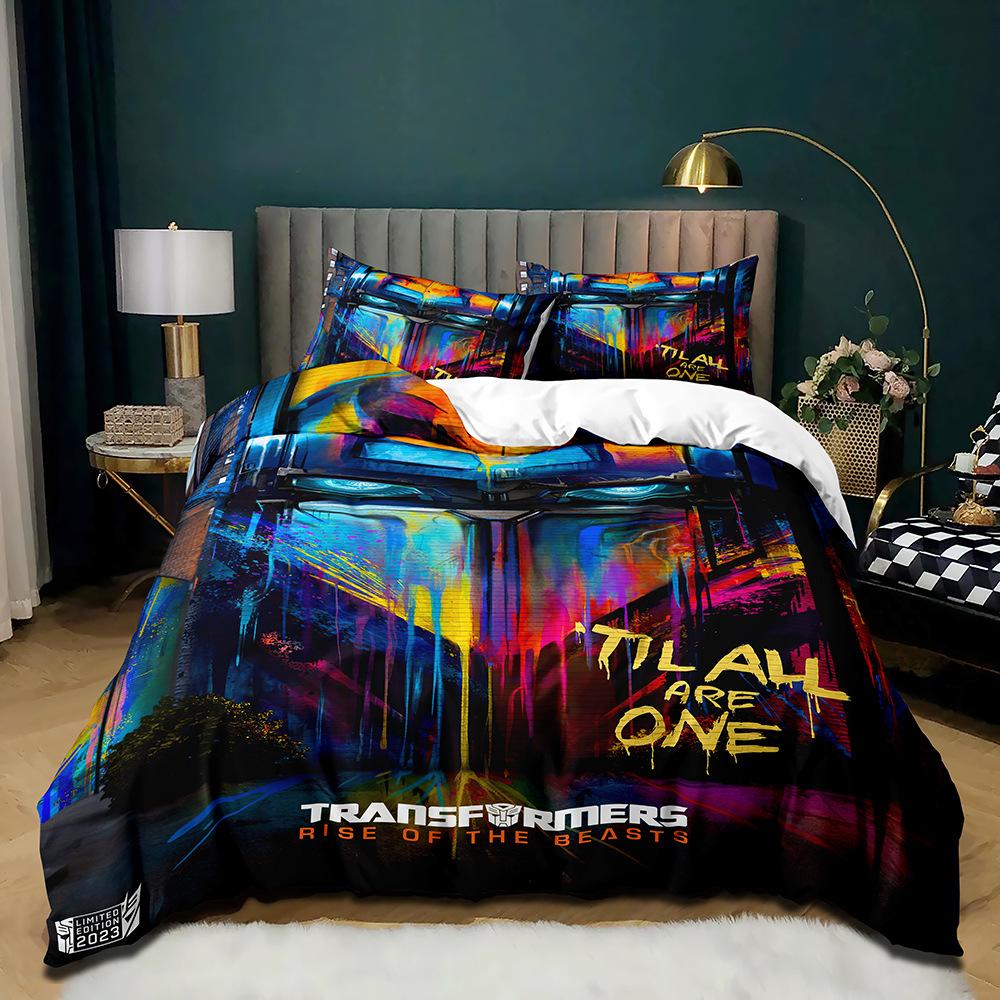 Пододеяльник с 3D-цифровой печатью «Трансформеры», комплект из трех предметов cover 90 * 200 + and 50 * 75 * 1