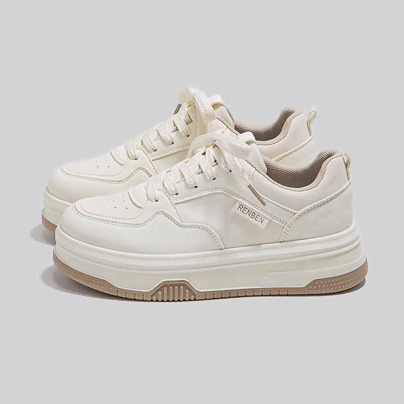 Little White Shoes Women's Spring Low-top Shoes Muffin Shoes Thick-soled Heightening Board Shoes Student Casual Shoes