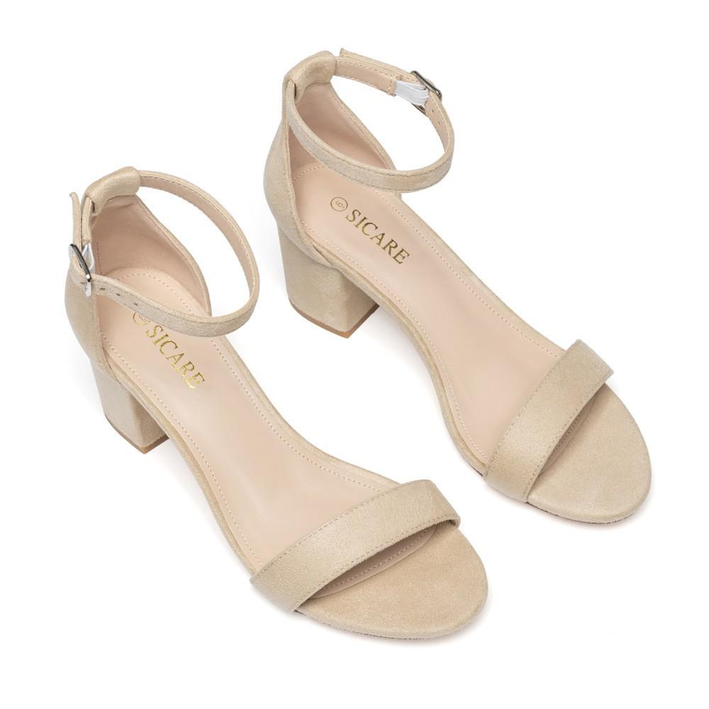 Available Plus-Size Women's High-End European & American Block Heel Sandals: Single Strap, Comfortable for Outdoor Wear.