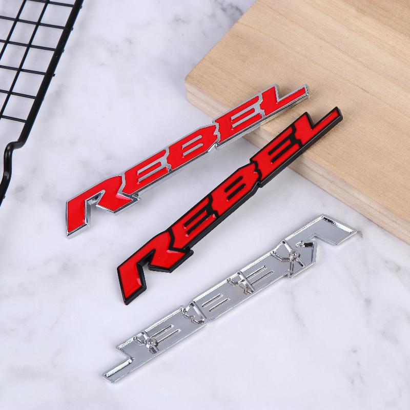 Personalized 3D Metal Car Sticker Rebel Letter Car Decal Self-Adhesive Letter Badge Stickers Car Exterior Decor Accessories