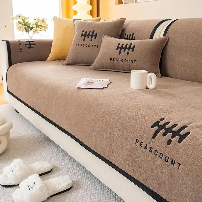 Luxury Sofa Cushion for Living Room Chenille Non-slip Sofas Towel Couch Cover Corner Sofa Towes Seat Pad Home Protection Covers