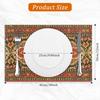 comfoyar Boho Vintage Red Placemats Set of 4, 12x18Inch Non-Slip Linen Bohemia Flower Place Mats, Washable Absorbent Rustic Country Style Table Mats