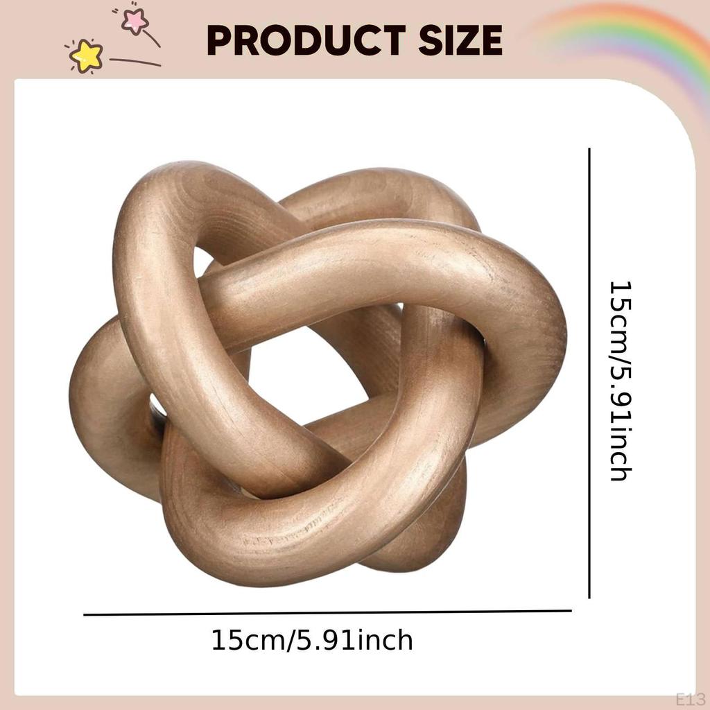 3 Link Chain Decor Coffee Table Minimalist Boho Geometric Decorative Knot for Bedroom