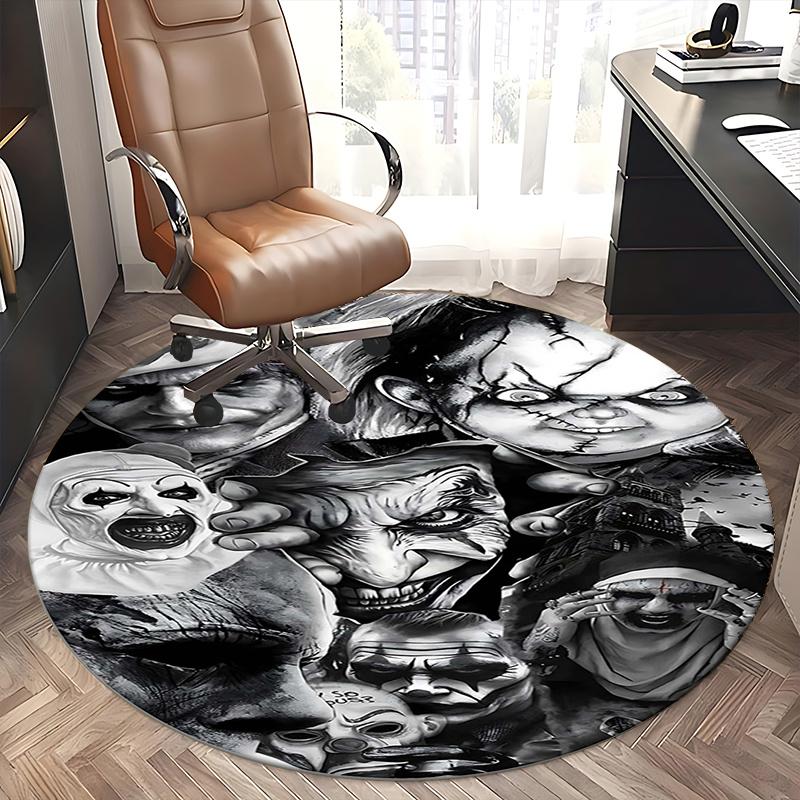 Horror Movie Characters,Halloween Decorations Chair mat Round Rug Office carpet, Non slip, Suitable for Living Rooms, Bedrooms,Decor1205841a