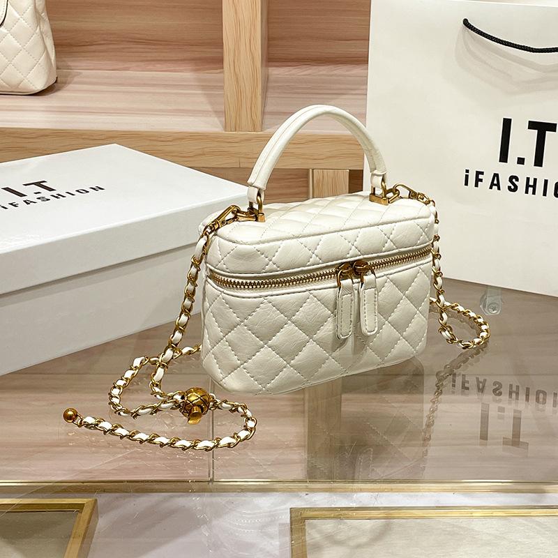 New Diamond Chain Bag, High-end Portable Box Bag, Fashionable Shoulder Messenger Cosmetic Bag for Women