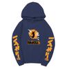 Haikyuu Fly High Jump Silhouette Unisex Fleece Hoodie Japanese Kanji Orange Vertical Sleeve Volleyball Anime Pullover Sweatshirt