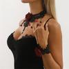 2pcs Gothic Lace Choker Necklace Finger Rings Bracelet Halloween Costume Accessories Jewelry for Women Girls Gift