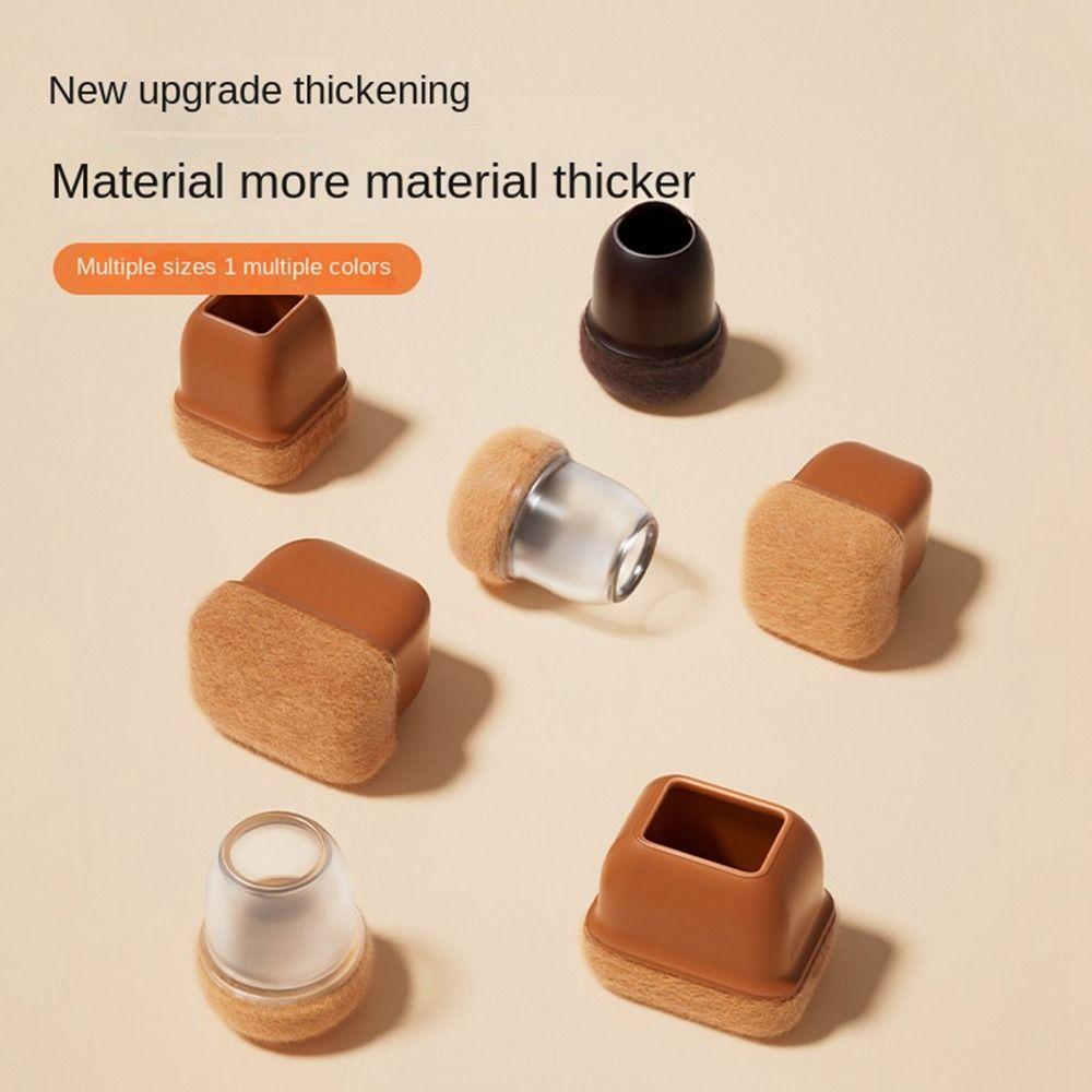 4 STÜCKE Neue TPE Tischbeinschutzhüllen Bodenschoner Filz Stuhlfußkappen Langlebige Runde Tischfußpolster Möbel