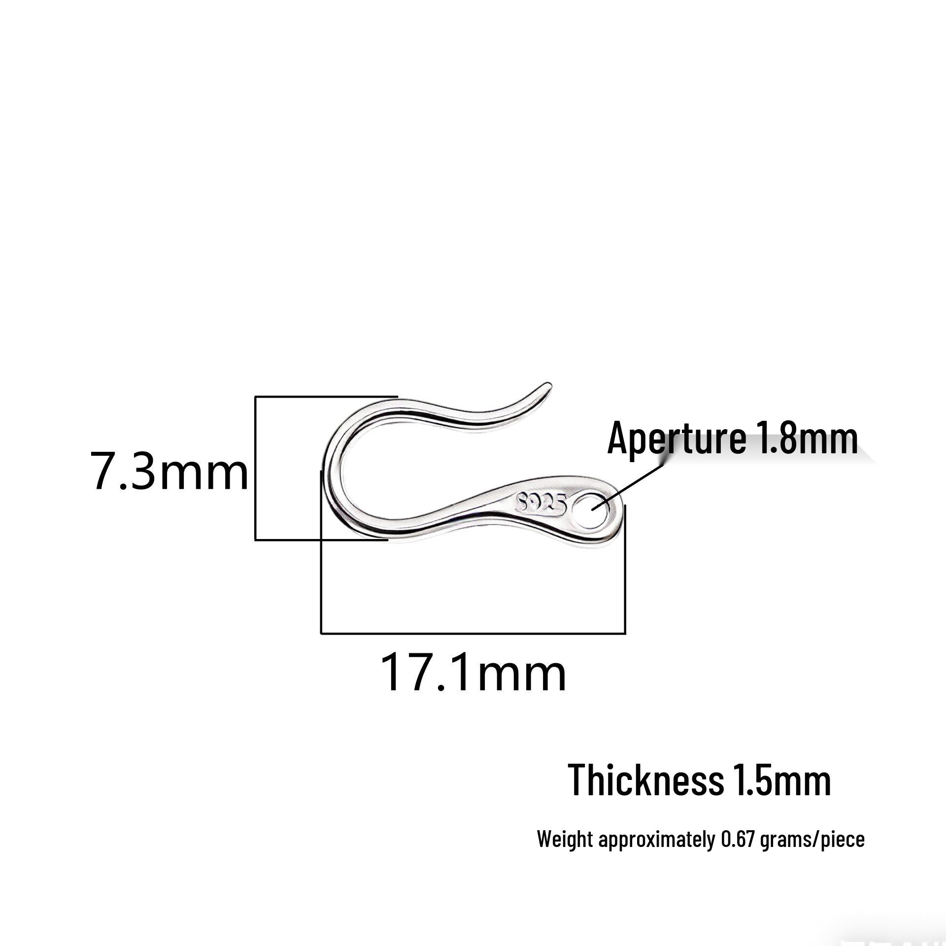 Sterling Silver U-shaped Fish Hook Clasp for DIY Jewelry and Handwoven Rope Accessories s925 Silver