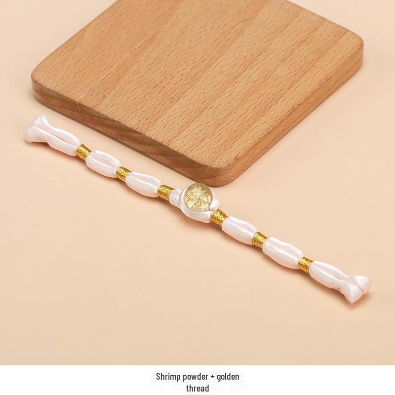 Hengmeihe Ręcznie Robiony Koralikowy Guzik Cheongsam ze Złotej Folii z Wykończeniem Złotą Nicią