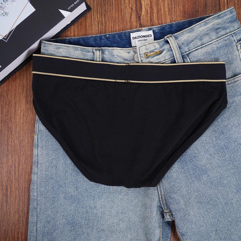 Platinum Macaron Men's U-Convex Low-Rise Cotton Briefs - Trendy and Comfortable Youth Underwear