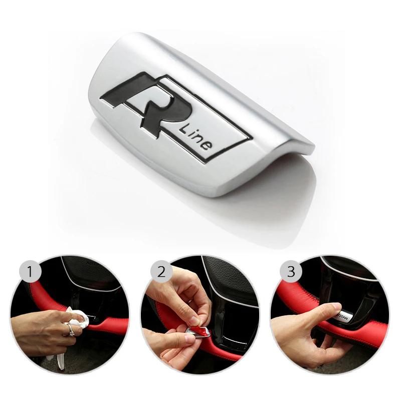 2025 Caliente Emblema Rline de Aleación de Aluminio 3D Pegatina para Volante de Coche Accesorios Para Volkswagen GTI Polo Golf Passat Scirocco Jett